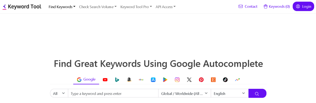 Keyword Research https://keywordtool.io/