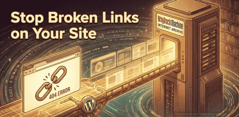 Use the Wayback Machine plugin to help. Stop link rot and 404 errors now.