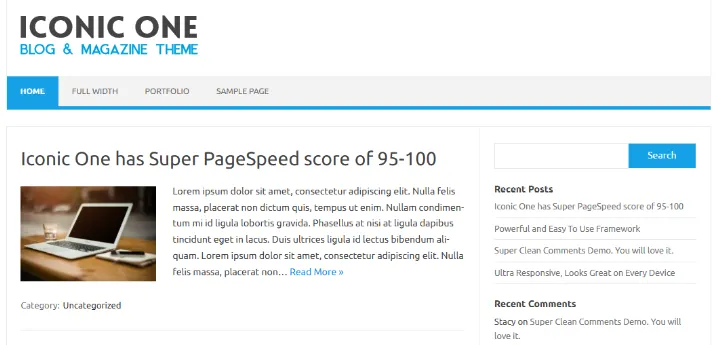Iconic One WordPress Blog Theme
